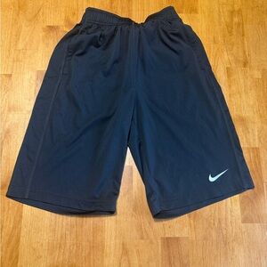 Nike Black Athletic Shorts with White Swoosh